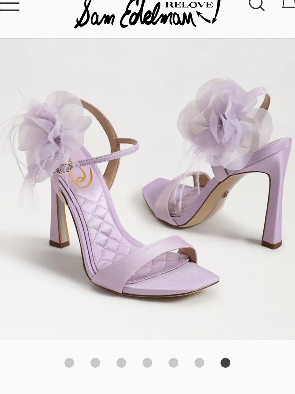 Sam Edelman 8.5 LEANA FLOWER STRAP DRESS SANDAL lilac